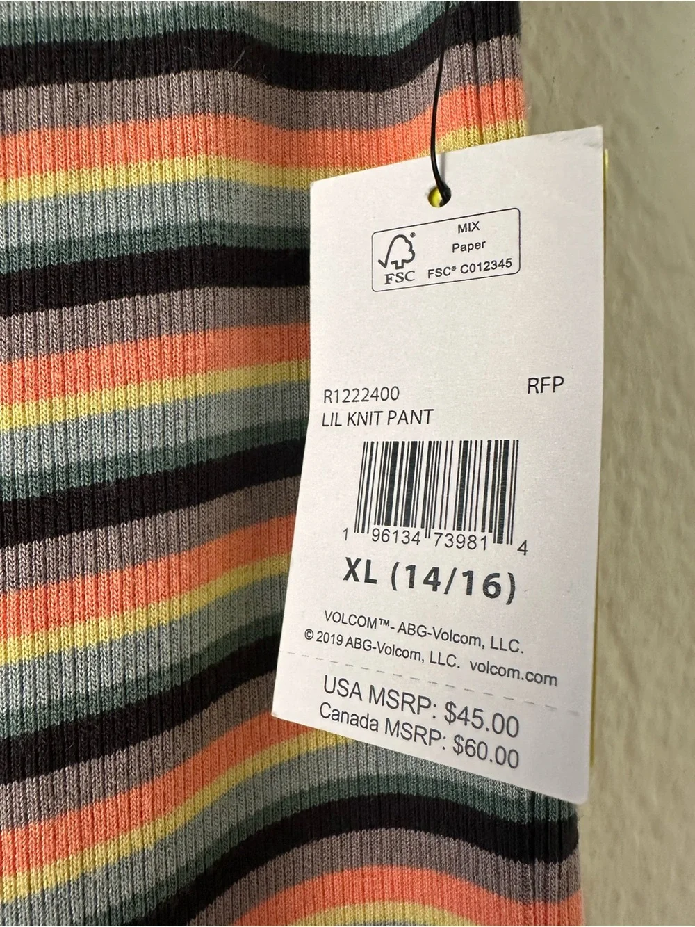Volcom Girl’s Lil Knit Ringer & Pant Striped Short Sleeve Lived In Lounge Set